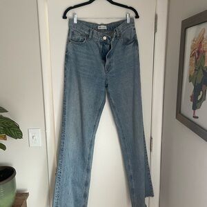 Zara Light Blue Straight Leg Jeans